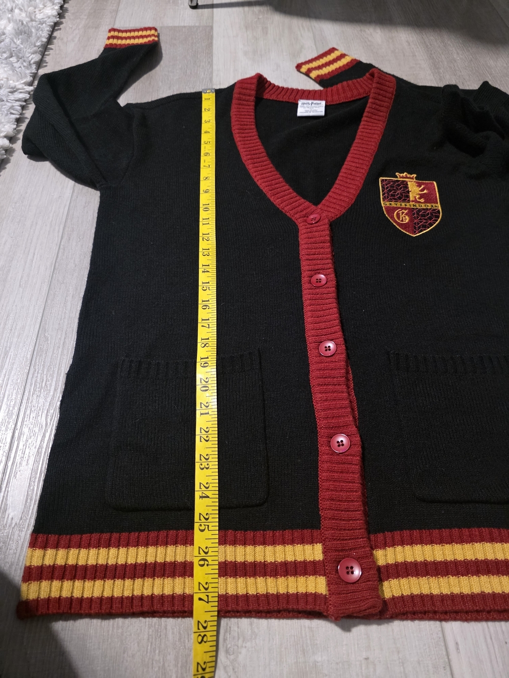 Harry Potter GryffindWarner Bros. Gryffindor Black Cardigan with Red & Gold Trim - Picture 5 of 5